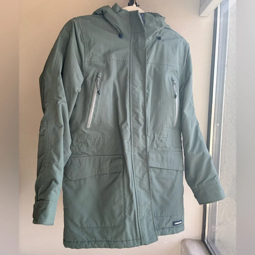 Land's End Women's Squall Waterproof Insulated Parka in Sage Green XS (2-4) - Picture 2 of 7